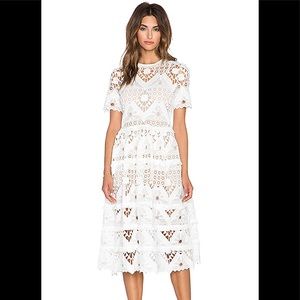 Alexis ‘Benati’ White Crochet Fringe Dress (Sz XS)